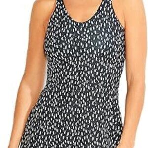 Nic + Zoe Active Brush Strokes Black Sports Dress Size Medium